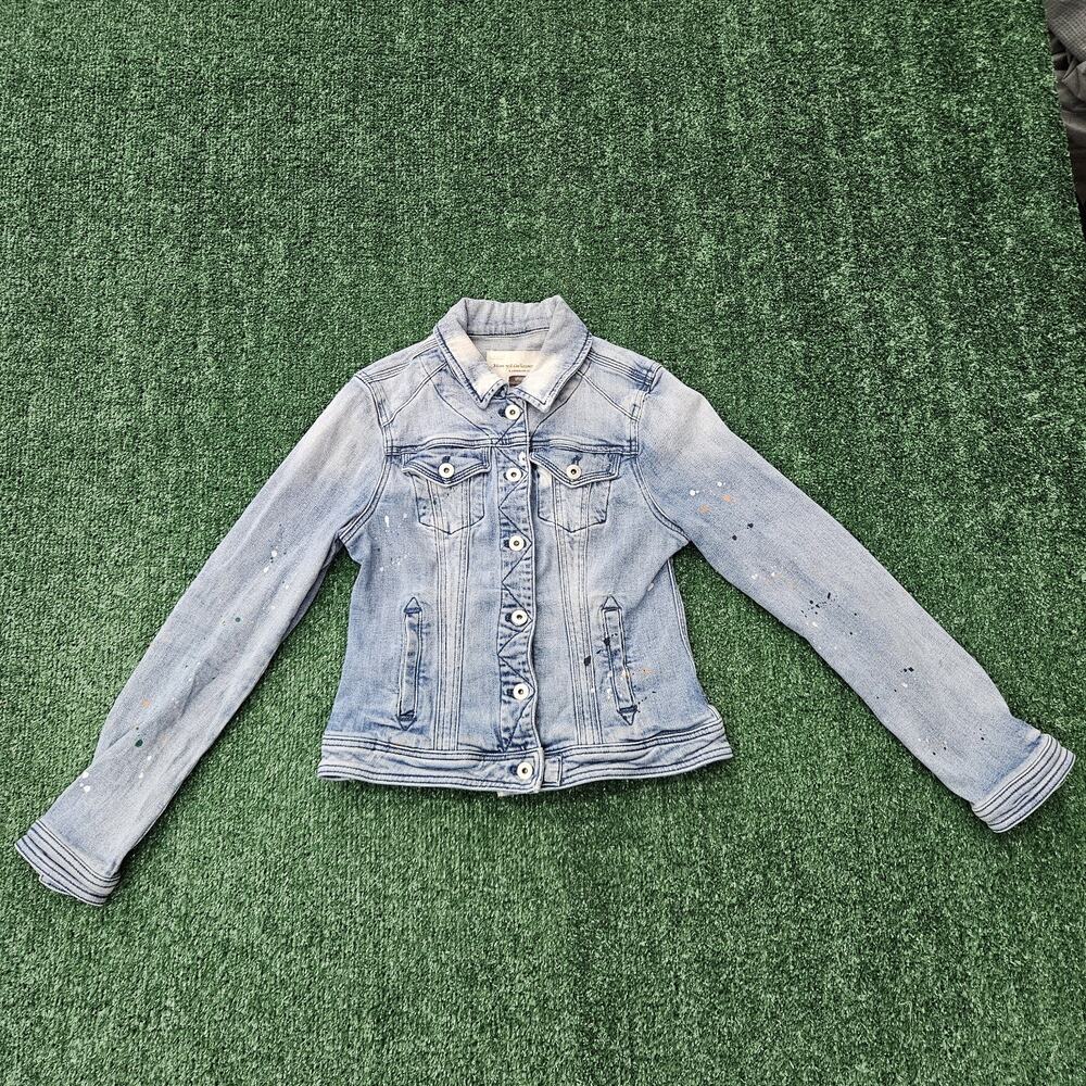 Pilcro & The Letterpress Anthropologie Jean Jacket Distressed Women Size S